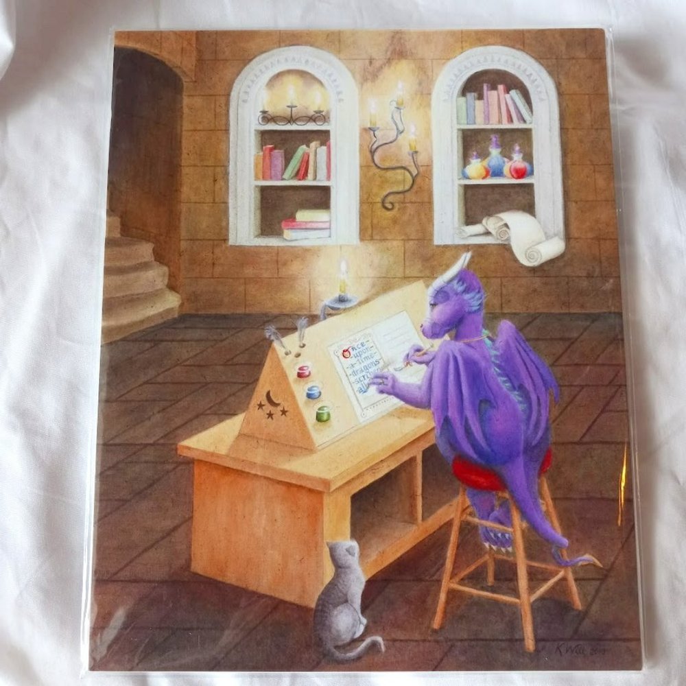 8" x 10" Print By Karen K Witt with Certificate of Authenticity 'Dragon Scribe'